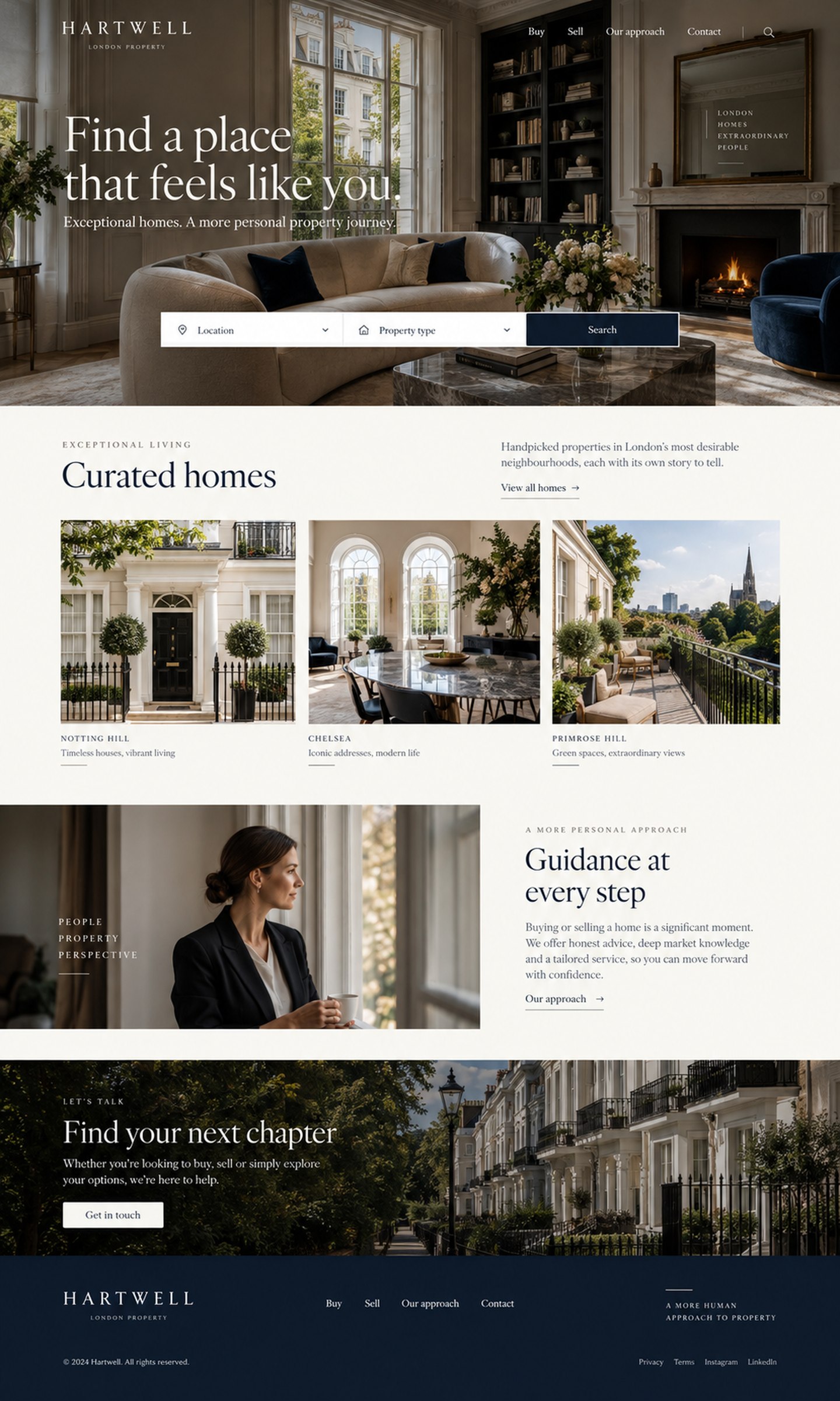 Hartwell property homepage concept